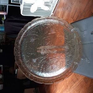 Jeannette Floagold depression glass platter/tray